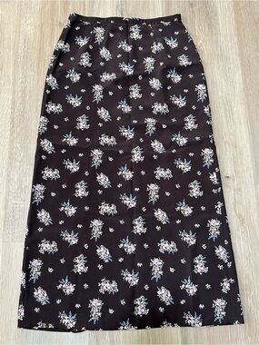 Vintage Gap brown floral midi length skirt